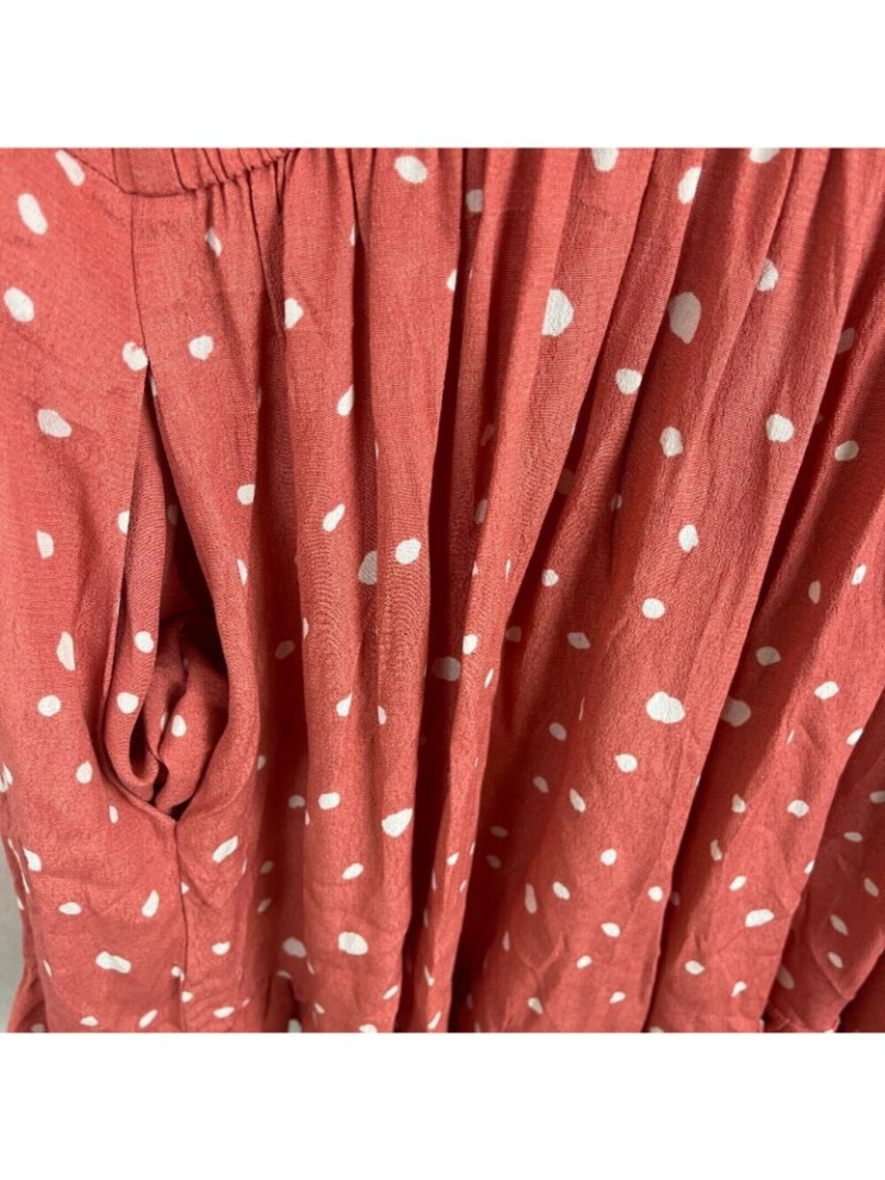 Allie Rose Polka Dot Ruffle Hem Romper With Tie Back & Short Sleeves - Size S - Picture 12 of 12